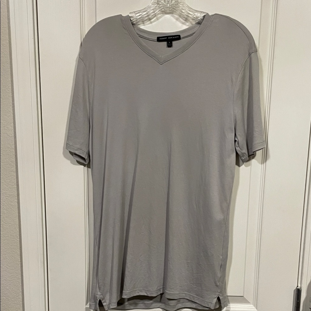 Robert Barakett Men's Short Sleeve Gray V-Neck Tee